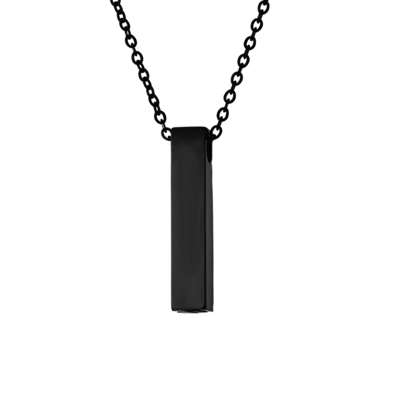 3D Engraved Bar Necklace - Personalized Elegance
