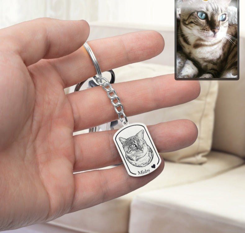 Silhuet kat medaljon nøglering
