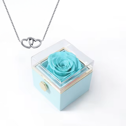 Caixa Colar coração + caixa Rosa - Presente de amor elegante 