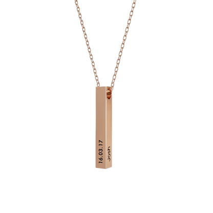 Collier Barre 3D Gravé - Élégance personnalisée