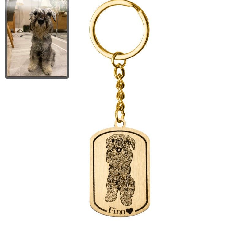 Portachiavi a medaglione con sagoma di cane