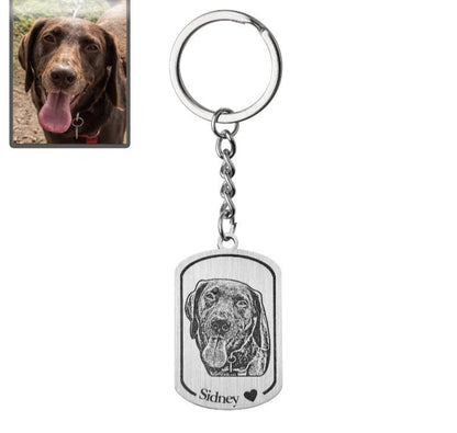 Portachiavi a medaglione con sagoma di cane